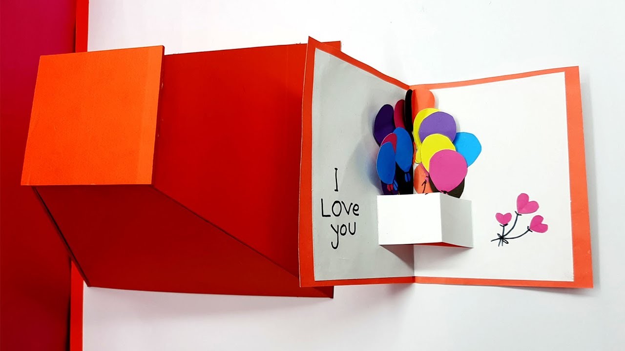 Easy and Beautiful Pop-up Valentines day Gift Ideas.DIY Paper gift card. Handmade Birthday Card