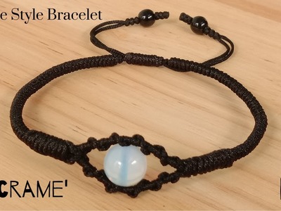 Eye Style Macrame Bracelet With Moonstone