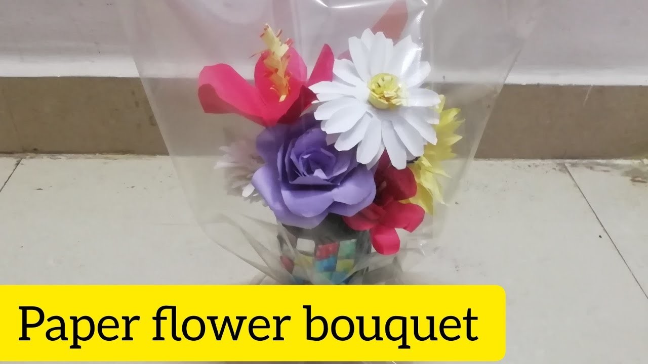 Flower bouquet using paper |diy paper flower bouquet #diyflowers #paperflowerscrafts #origamiflower