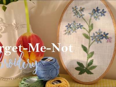 Forget-Me-Not Embroidery for Beginners • Pattern 017 | Bonjour Embroidery