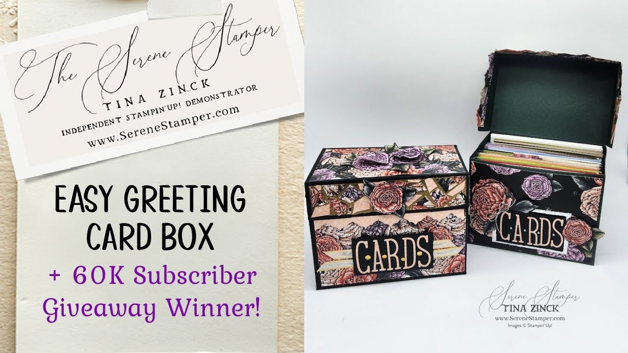 Greeting Card Box with Mosaic Embossing Technique | WINNER of my 60K Subscriber Giveaway!