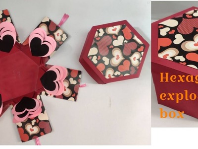 Hexagon Explosion Box ll Explosion Box ll Valentine's Day Gift Ideas ll Valentine's  Day Gift box ll