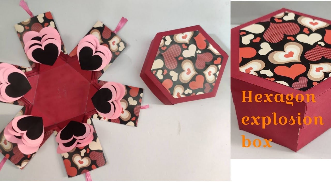 Hexagon Explosion Box ll Explosion Box ll Valentine's Day Gift Ideas ll Valentine's  Day Gift box ll