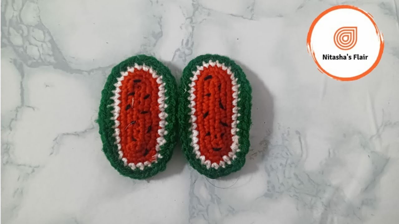 How to crochet Watermelon Tic Tac Hairclips | Diy Watermelon Hairclip ????