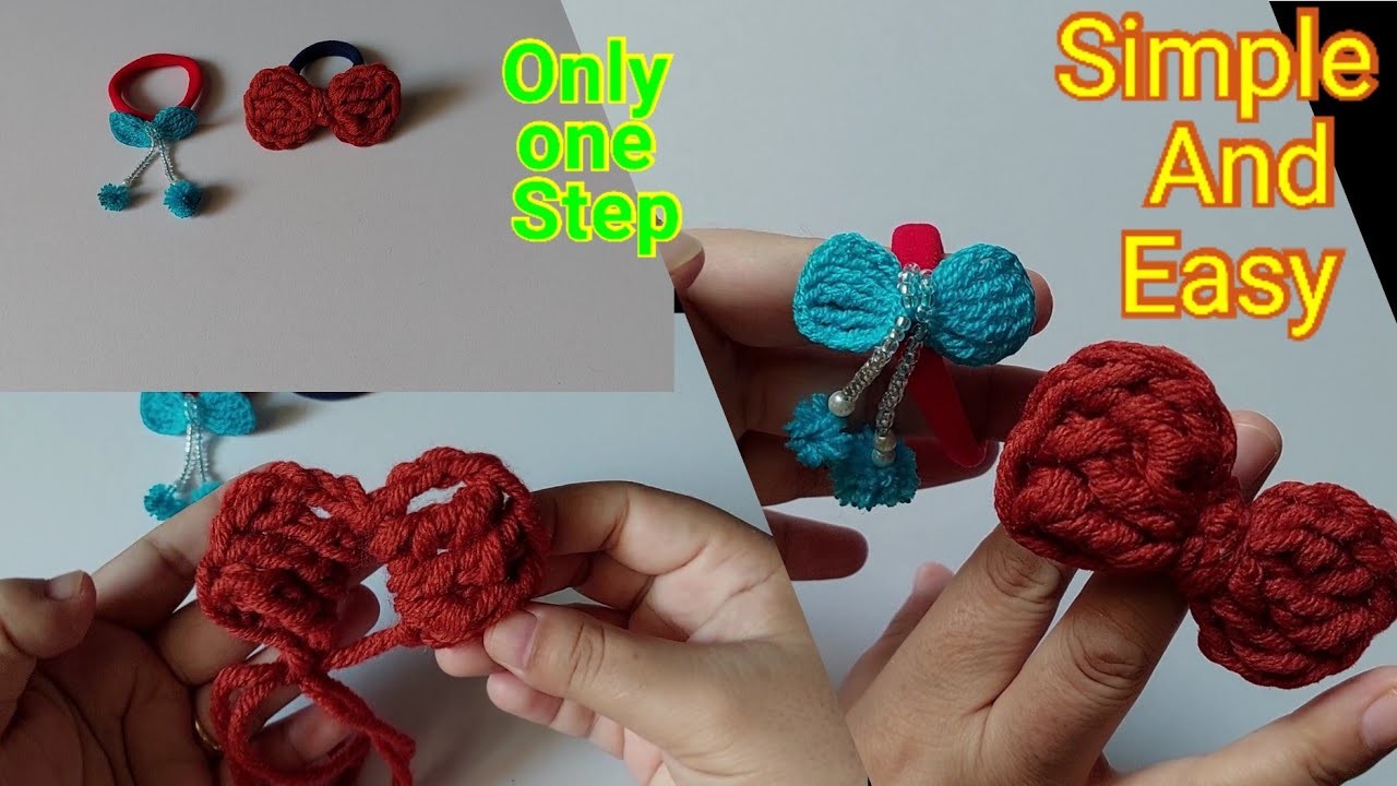 How to make a hair bands #Super Easy #crochetcraft.wool flowers  #How to make a headband