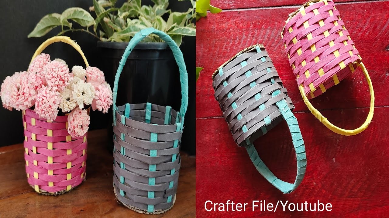How To Make A Paper Basket - DIY -Paper Craft -Handmade