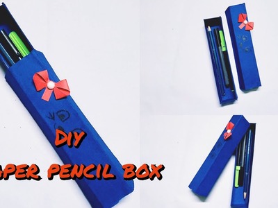 How to make a paper pencil box | DIY paper pencil box idea | Easy Origami box tutorial | Origami