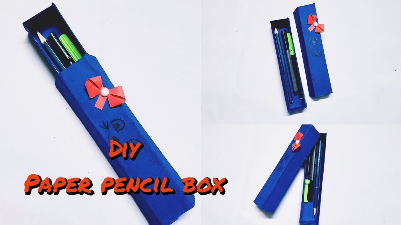 How to make a paper pencil box | DIY paper pencil box idea | Easy Origami box tutorial | Origami