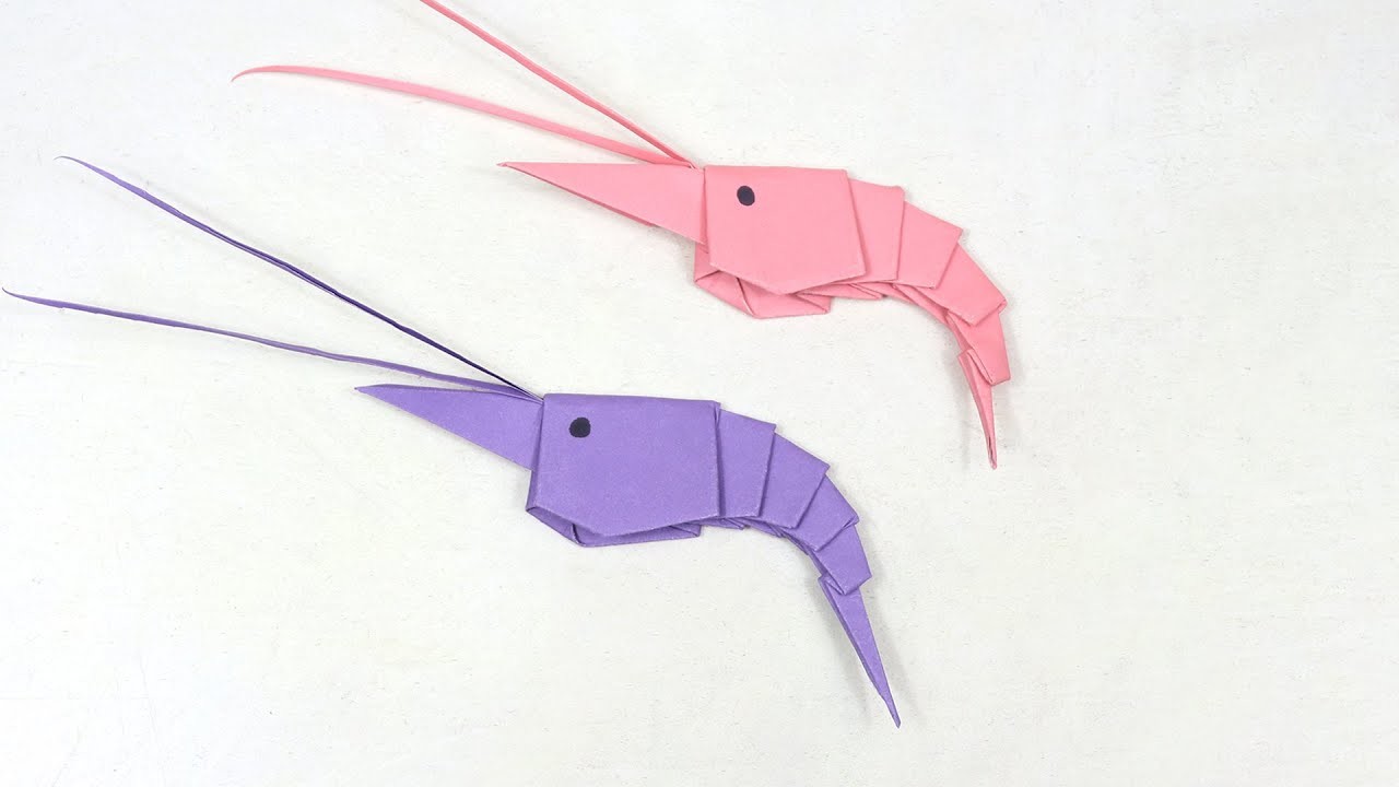 How to Make a Paper Shrimp - Origami Shrimp(Prawns)