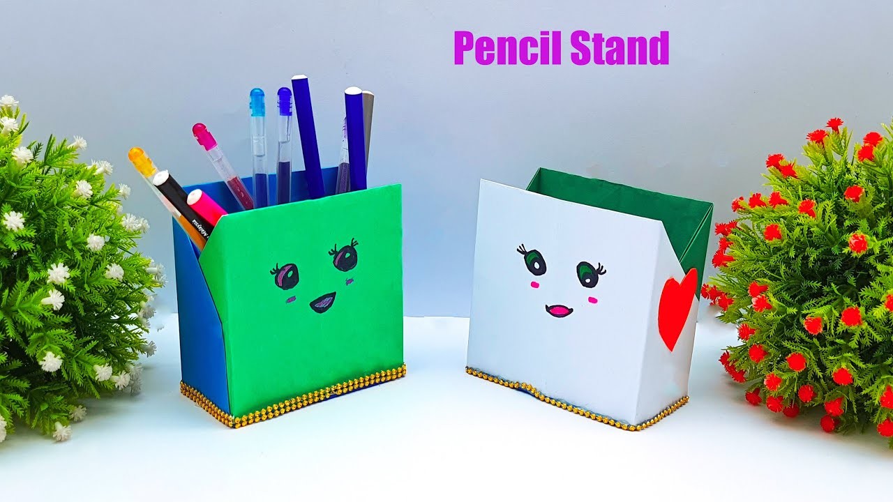 How To Make A Pen Stand With Paper | Paper Pen Holder | Easy Paper Craft