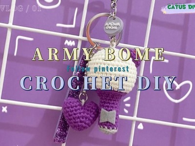 How to make BTS Army Bomb Crochet DIY. #keychain. Catus DIY