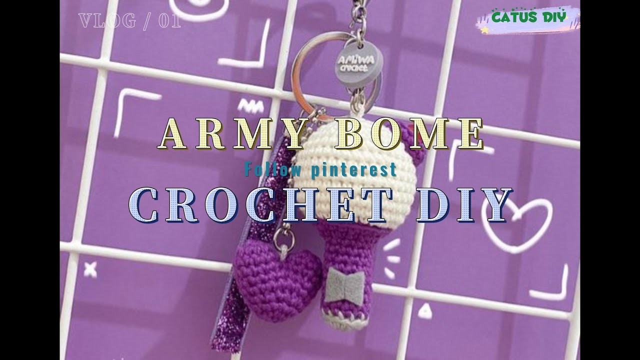 How to make BTS Army Bomb Crochet DIY. #keychain. Catus DIY