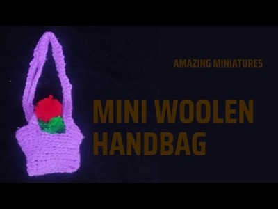 How to make mini woolen handbag #miniature #handbag  #craft #woolen #crochet #diy #youtube #yt