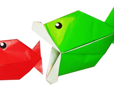 How to make origami paper fish. paper fish. paper fish craft #kids #kidsvideo #kidscraft #fish