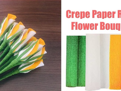 How to make paper bouquet flower from crepe | #diycrafts  |  #sadhana wonderland |#crepe