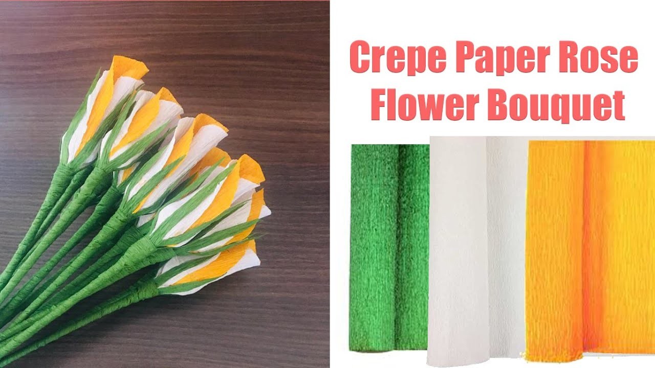 How to make paper bouquet flower from crepe | #diycrafts  |  #sadhana wonderland |#crepe