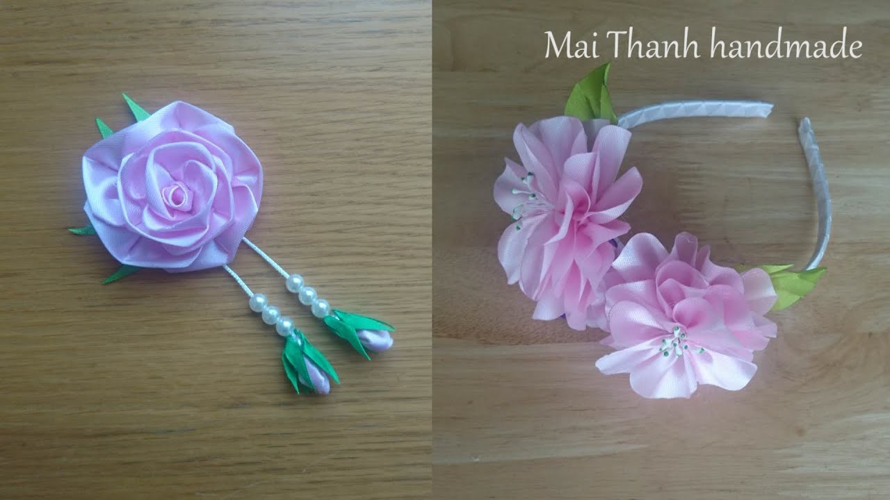 ???? How to make ribbon headband ???? Satin Ribbon Rose flowers ???? Ribbon Flower With Joyce