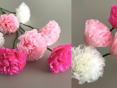 How To make Tiny Tissue paper flower | DIY Tissue paper flower for home decor | paper craft