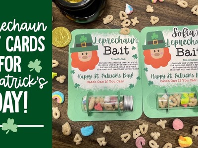Leprechaun Bait Cards Made With Dollar Tree Bottles | St. Patrick's Day Cricut Craft