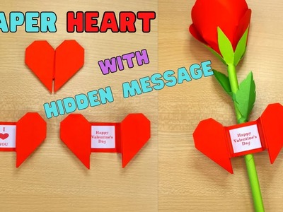 Paper Heart With Hidden Message- Origami Heart For Valentines Day. Mothers Day
