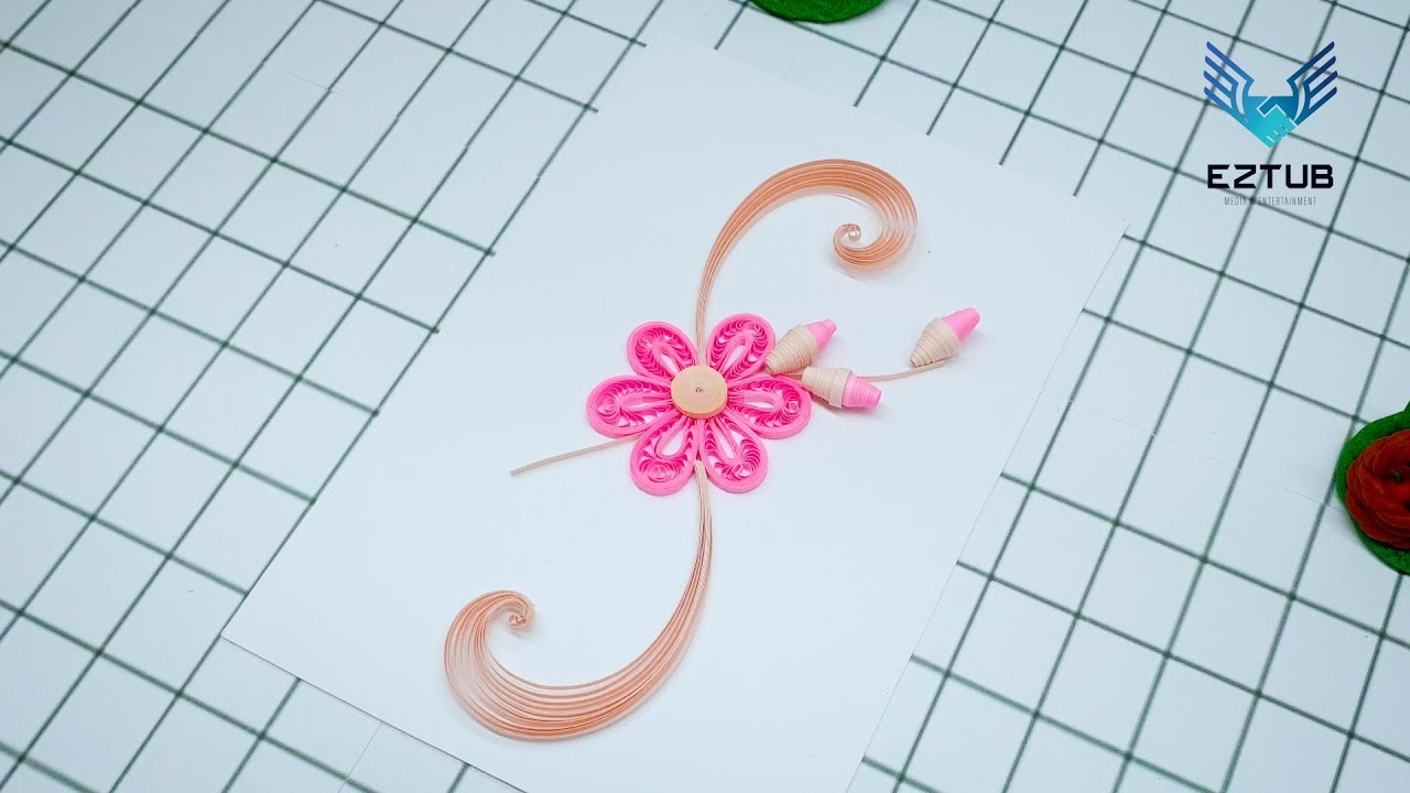 Quill Your Way to Beautiful Card: Promised Peach Blossom and Symmetrical Spiral Paper Quilling Card