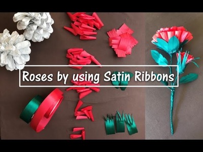 Simple ribbon red rose at a less price #diycrafts #ribbon #home  #craft #diy #red #art #green #love