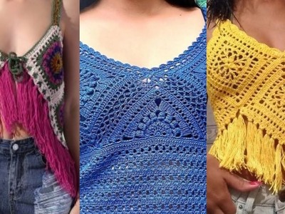 Stylish and amazing crochet blouses design collection for modern girls diy