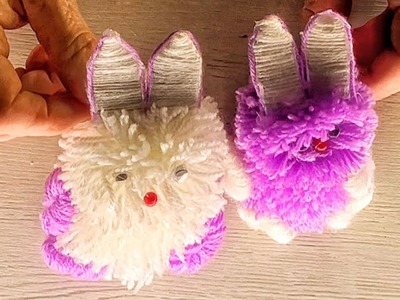 ???? Super Easy Cute Bunny Making Idea ❤️ DIY Rabbit Symbol 2023 with Yarn???? Woolen Bunny Making at Home