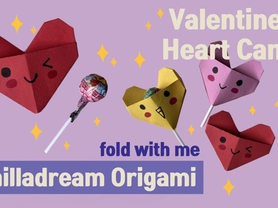 ⭐️ Valentine Heart Origami l Candy Heart Pocket Craft l Paper Folding l Valentine’s Day Idea