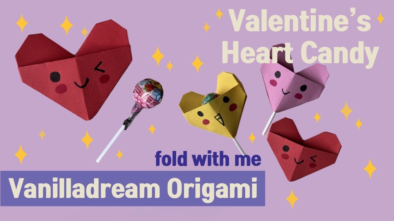 ⭐️ Valentine Heart Origami l Candy Heart Pocket Craft l Paper Folding l Valentine’s Day Idea