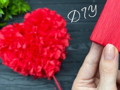 Valentine’s Day GIFT Ideas with Crepe Paper | Tissue Paper Puffy Heart
