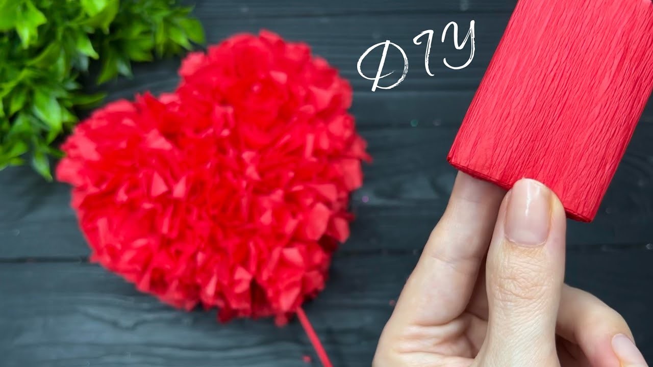 Valentine’s Day GIFT Ideas with Crepe Paper | Tissue Paper Puffy Heart