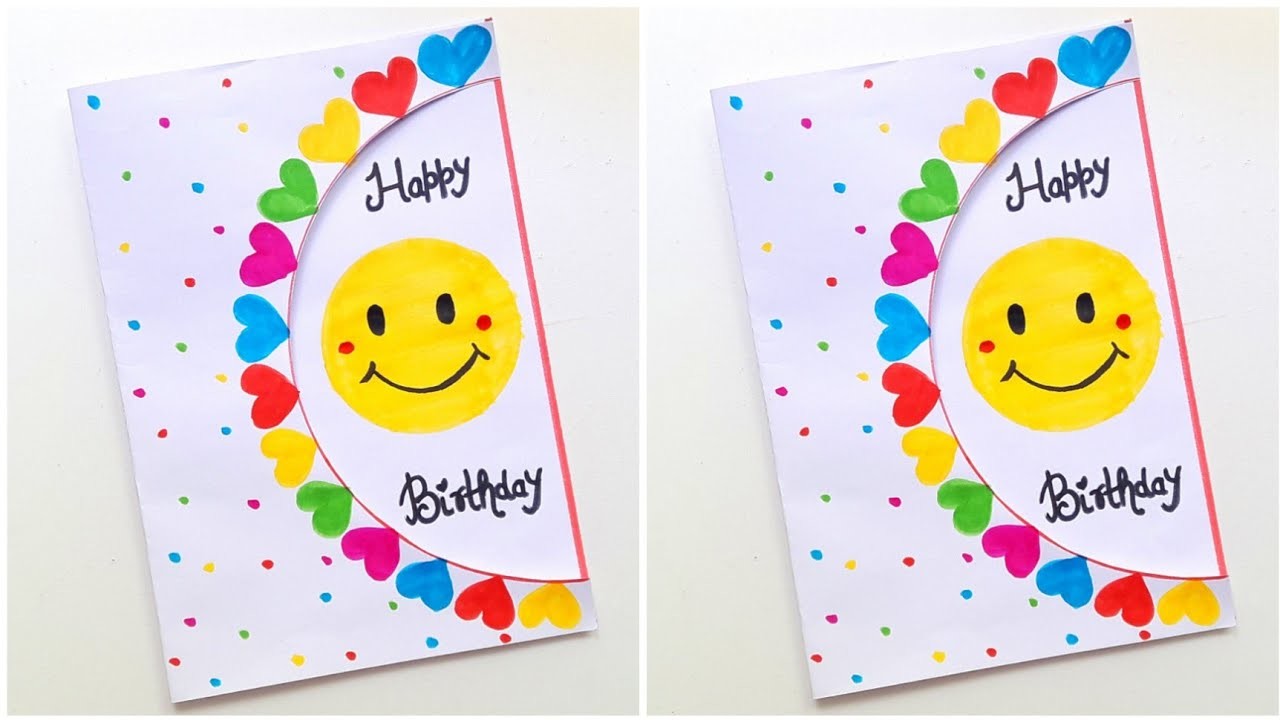 ???? White A4 Page ???? Happy Birthday Card Making • DIY Handmade card for birthday • birthday card 2023 ????