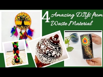 4 Amazing DIYs from Waste Material | Home Decor DIY Craft Ideas from scrap
