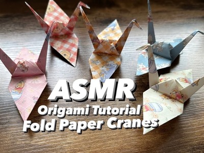 Asmr Origami - How to Fold Origami Paper Crane (no talking) Paper Crinkle Sounds