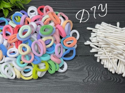 ???? Awesome Craft with Hair Rubber Bands ???? Cotton Buds Craft