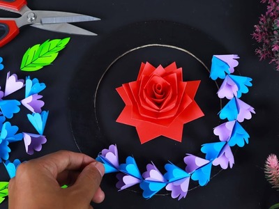 Beautiful and Easy Flower Wall Hanging. Paper craft For Home Decoration. DIY Wall Decor.Wall Mate