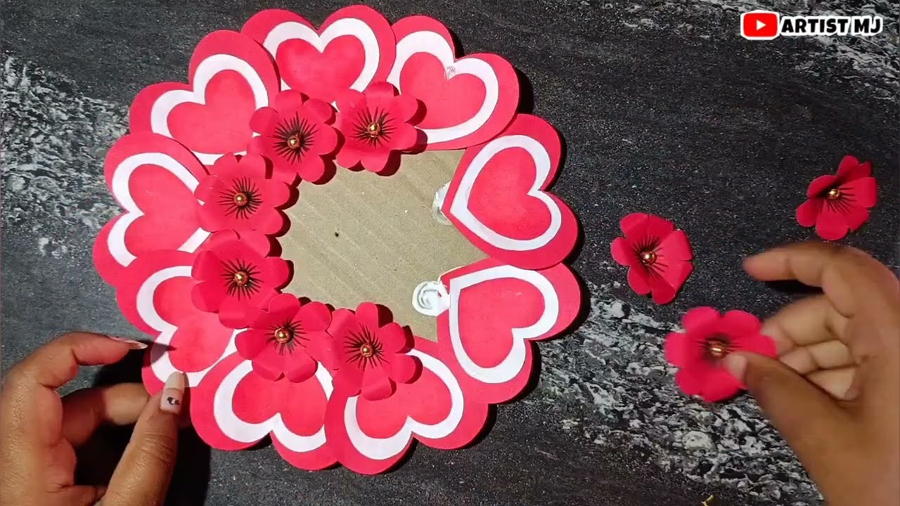Beautiful Flower Wall Hanging.Paper Craft For Home Decoration.Easy Valentine’s Day Craft idea.