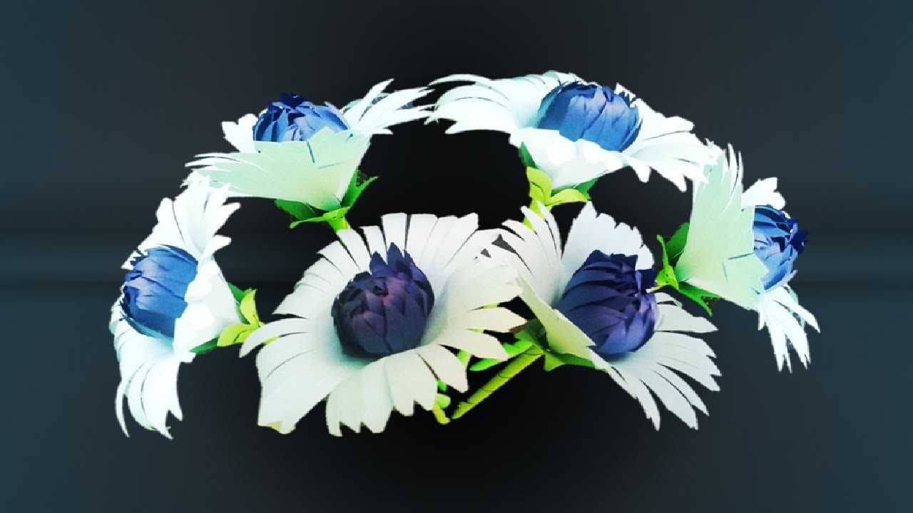 Beautiful paper flower.paper craft.paper flower.ruwi art and craft