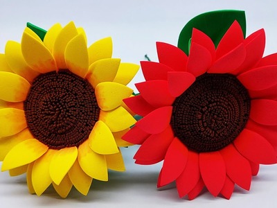 Beautiful Sunflower Wall Hanging. Home Decoration Idea . Foam Flower Wall Hanging. DIY Room Decor