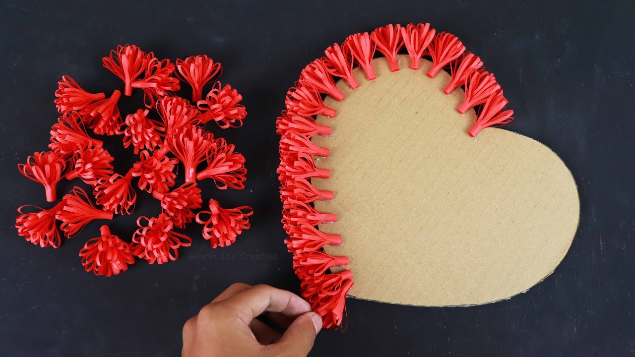 Beautiful Wall Hanging Craft Using Cardboard. Paper Flower Wall Hanging. Home Decoration Ideas