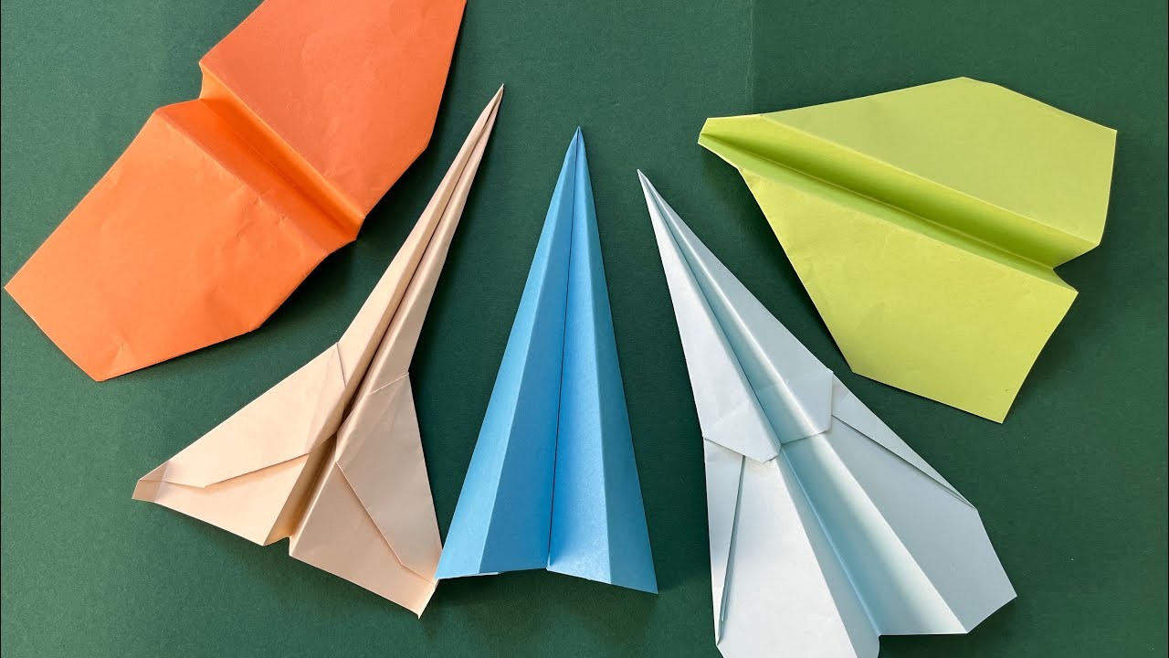 Best 5 Paper Airplanes That Fly Far 1000 Feet Easy | Origami @kiyantv