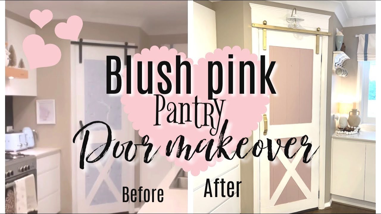 BLUSH PINK PANTRY DOOR MAKEOVER | DIY KITCHEN MAKEOVER