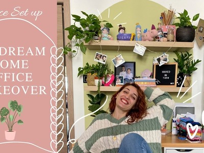 Boho Home Office makeover on a Budget | HOME OFFICE Setup | HOOKED ON YARN