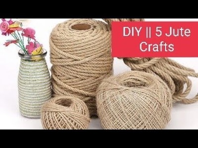 DIY || 5 Amazing Jute Crafts || Economical Crafts for home decor #myeasycrafts