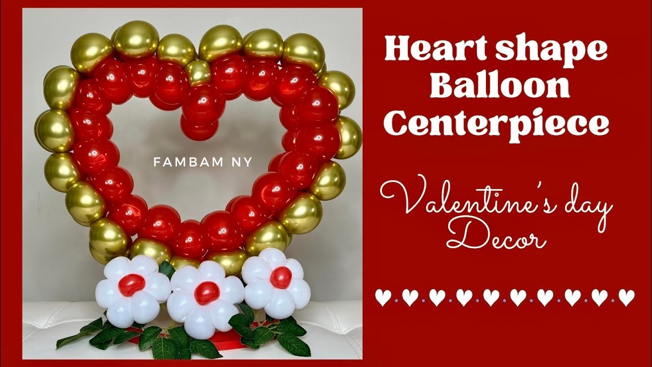 DIY Heart balloon centerpiece (Valentine's Day Balloon ideas)