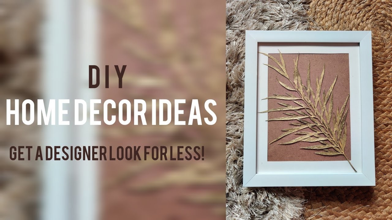 DIY Home decor | Living room decor | Dried leaves decor idea | golden leaf Decor |