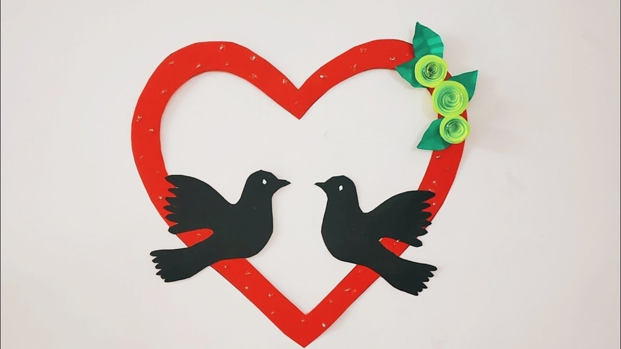 DIY Love birds Wall art for valentines decoration