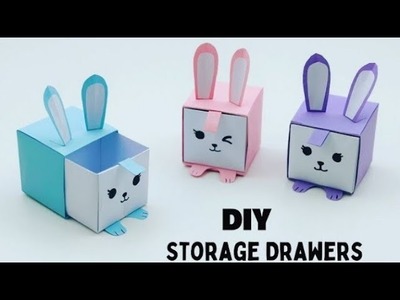 DIY MINI PAPER DRAWERS. PAPER CRAFT. SMALL ORIGAMI STORAGE BOX DIY. DESK ORGANIZER DRAWER