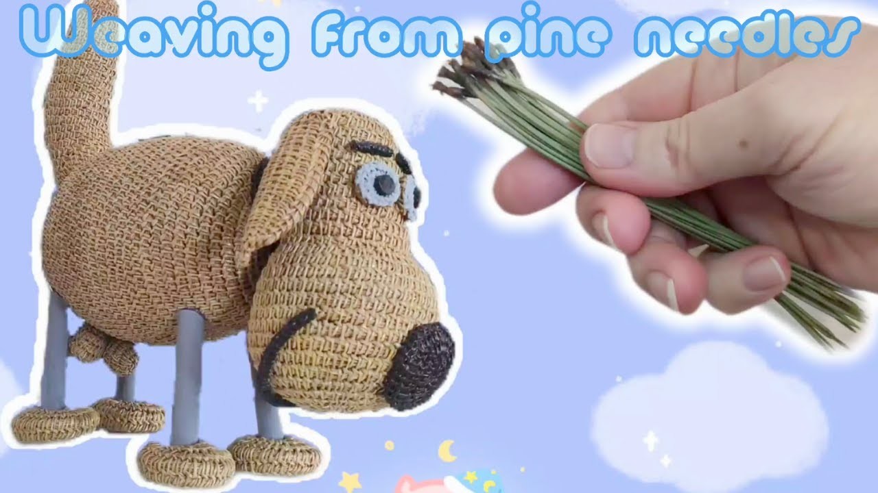 DIY Miracles from needles | Wicker Dog from pine needles | Weaving craft Heart in real time  Part 7